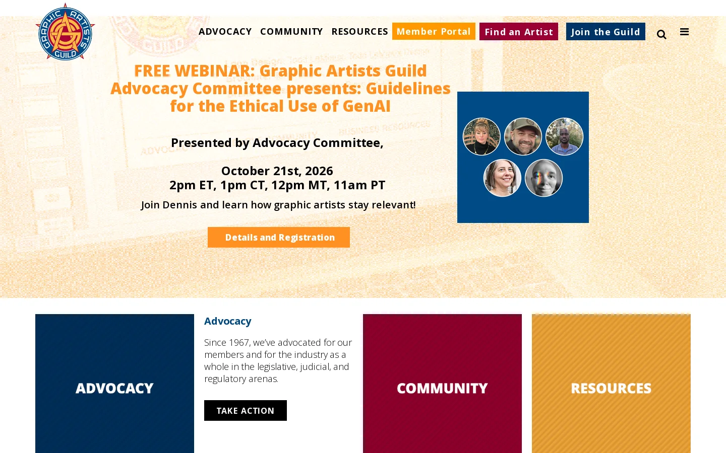 Home - The Graphic Artist Guild Homepage screenshot