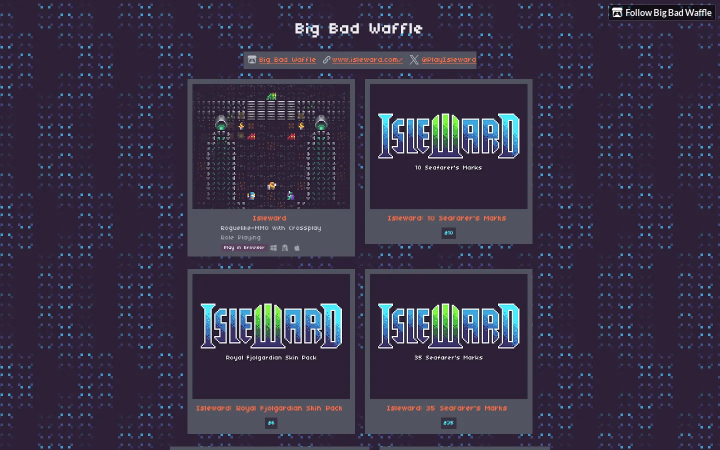 Big Bad Waffle Homepage screenshot