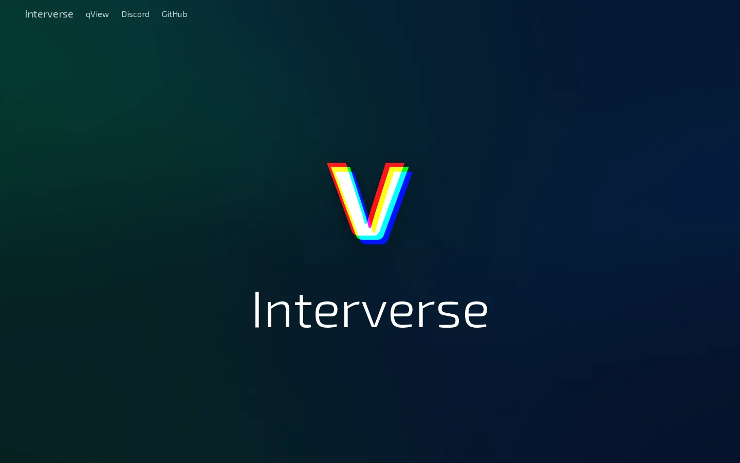 Interverse Homepage screenshot