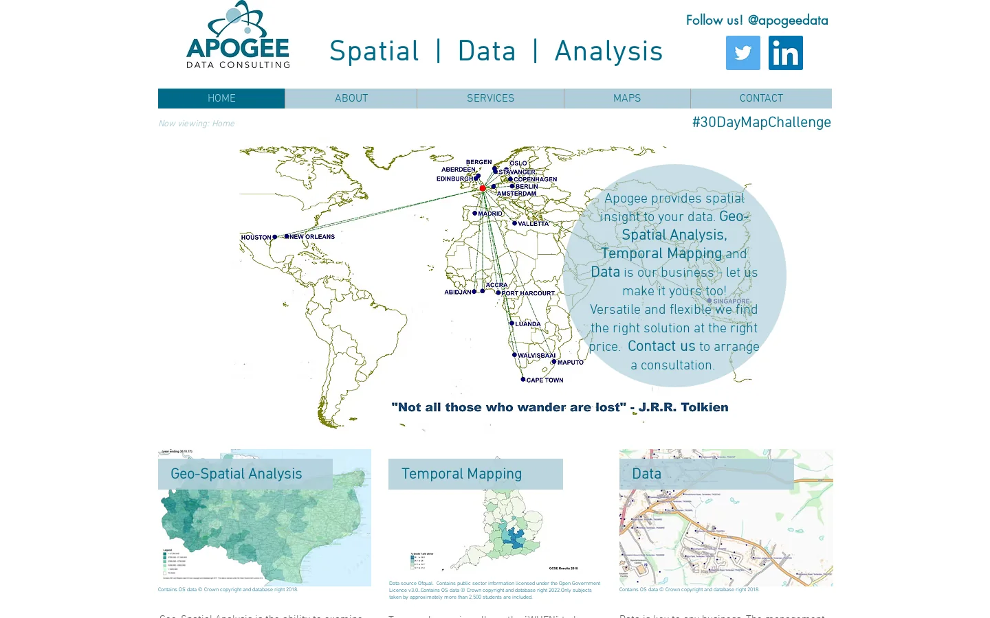 Apogee Data Consulting Homepage screenshot