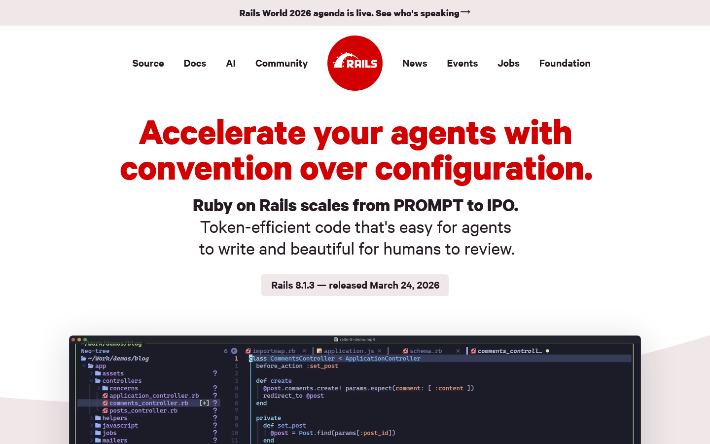 Ruby on Rails Homepage screenshot