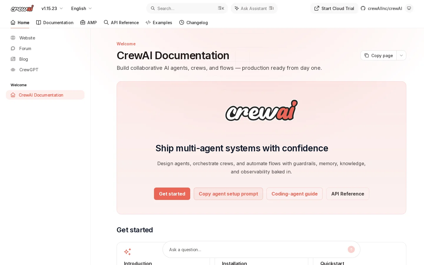 CrewAI Documentation - CrewAI Homepage screenshot