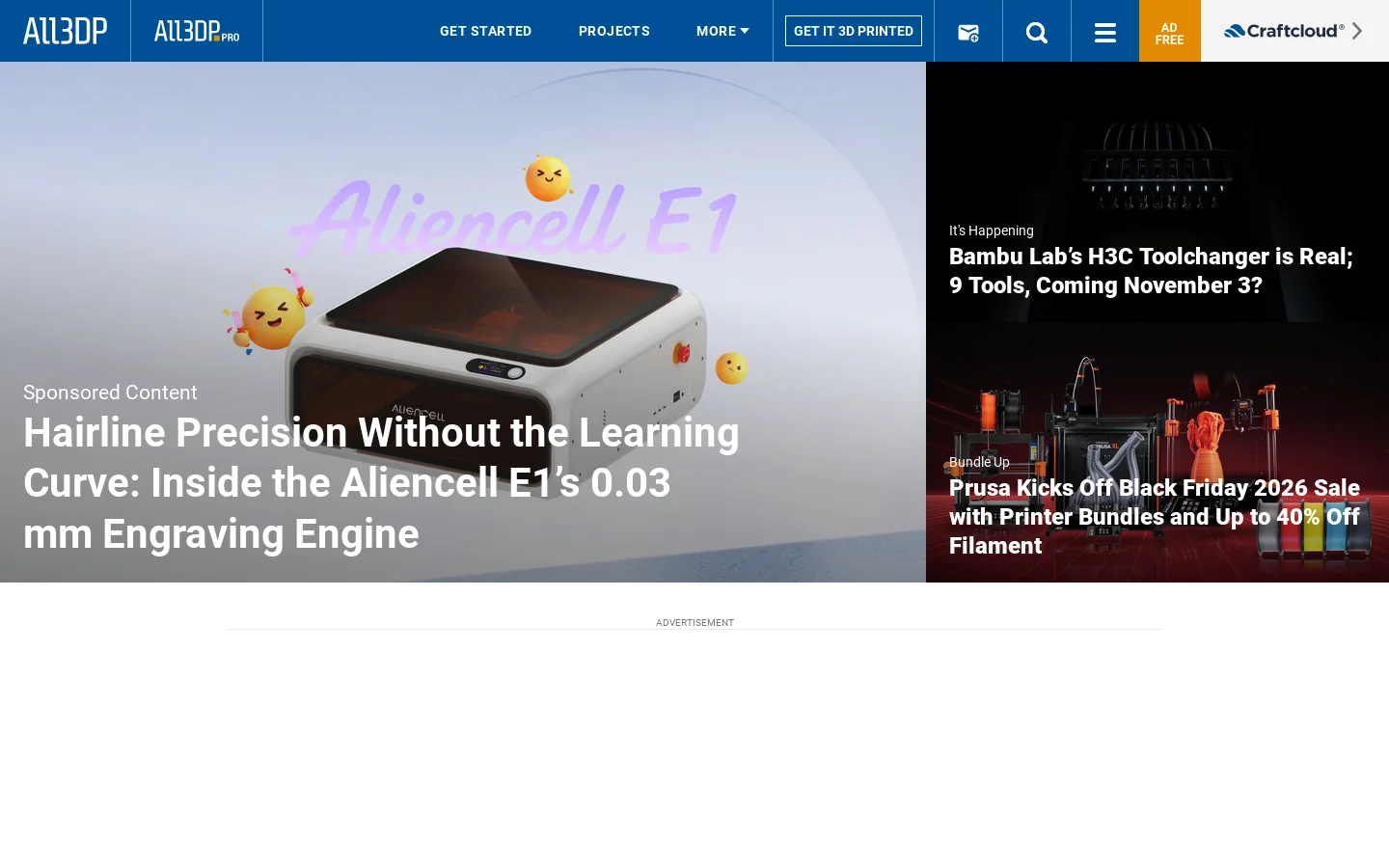 All3DP Homepage screenshot
