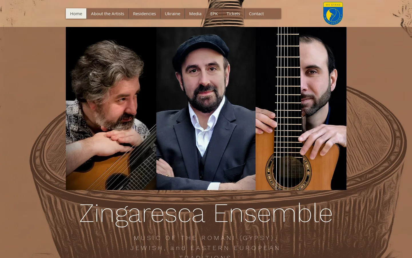 Zingaresca Ensemble Homepage screenshot