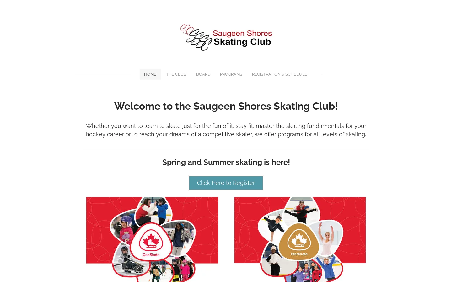 Saugeen Shores Skating Club Homepage screenshot
