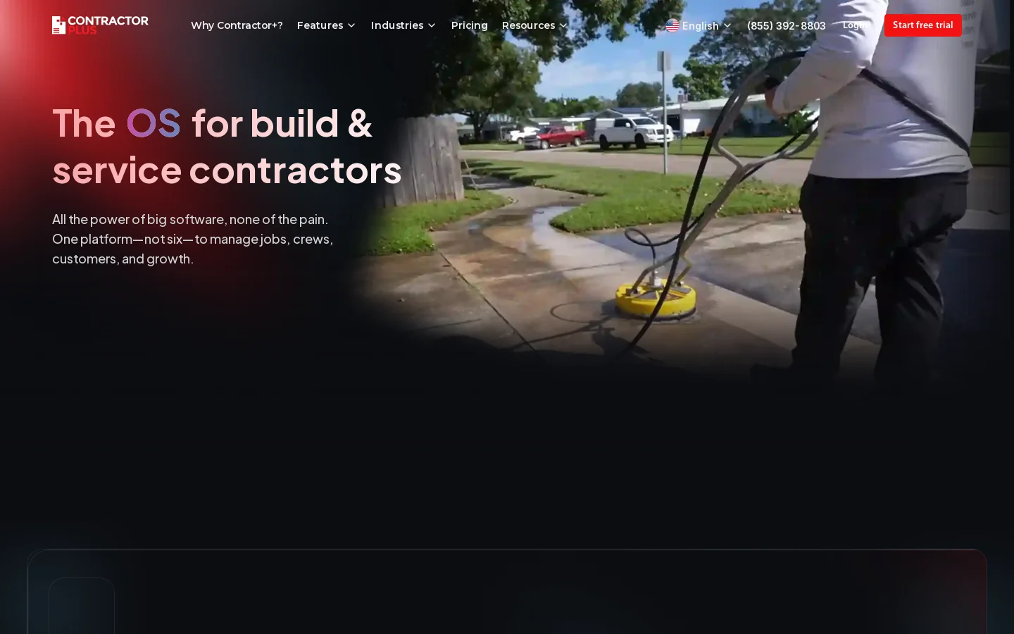 Contractor+ | Contractor Software for Estimates & Jobs Homepage screenshot