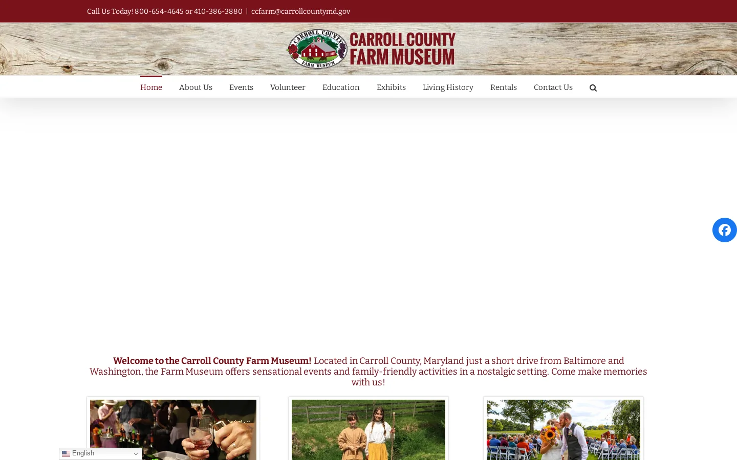 Carroll County Farm Museum Homepage screenshot