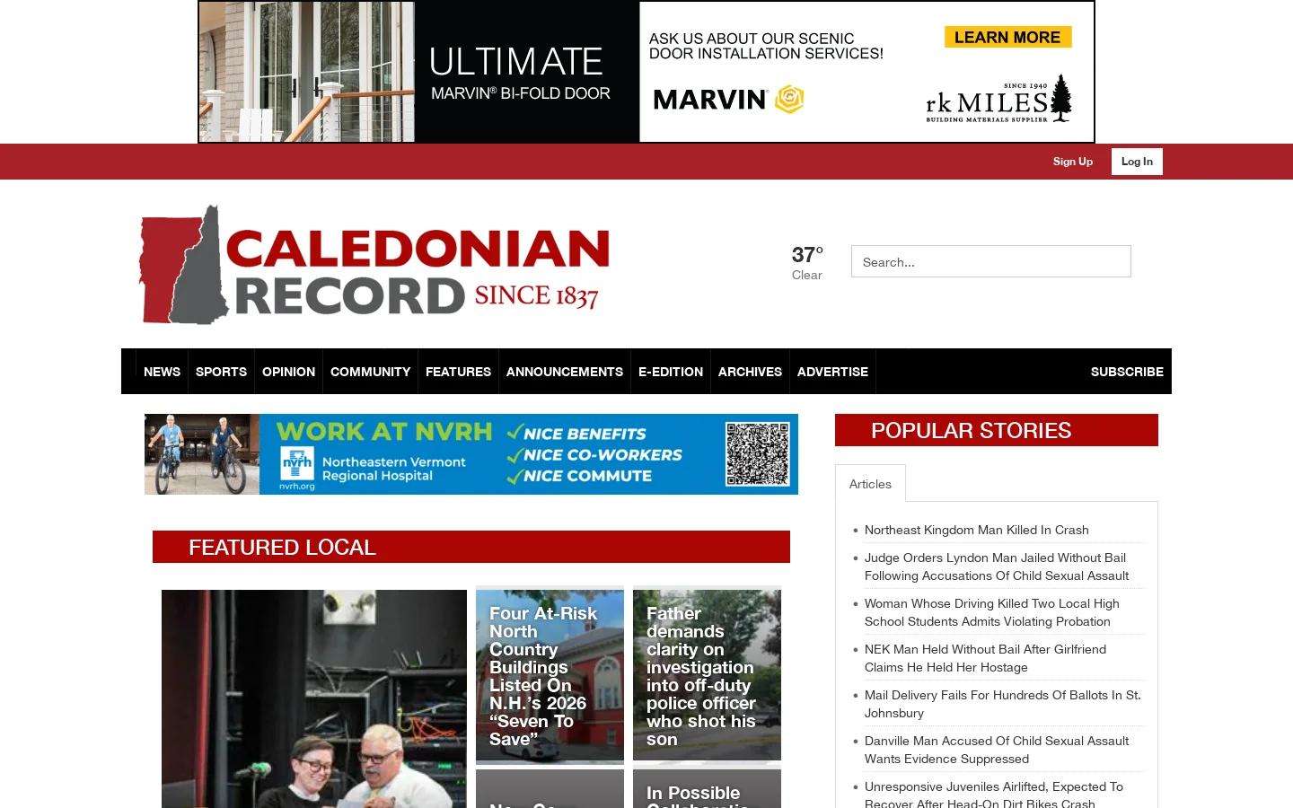 caledonianrecord.com Homepage screenshot