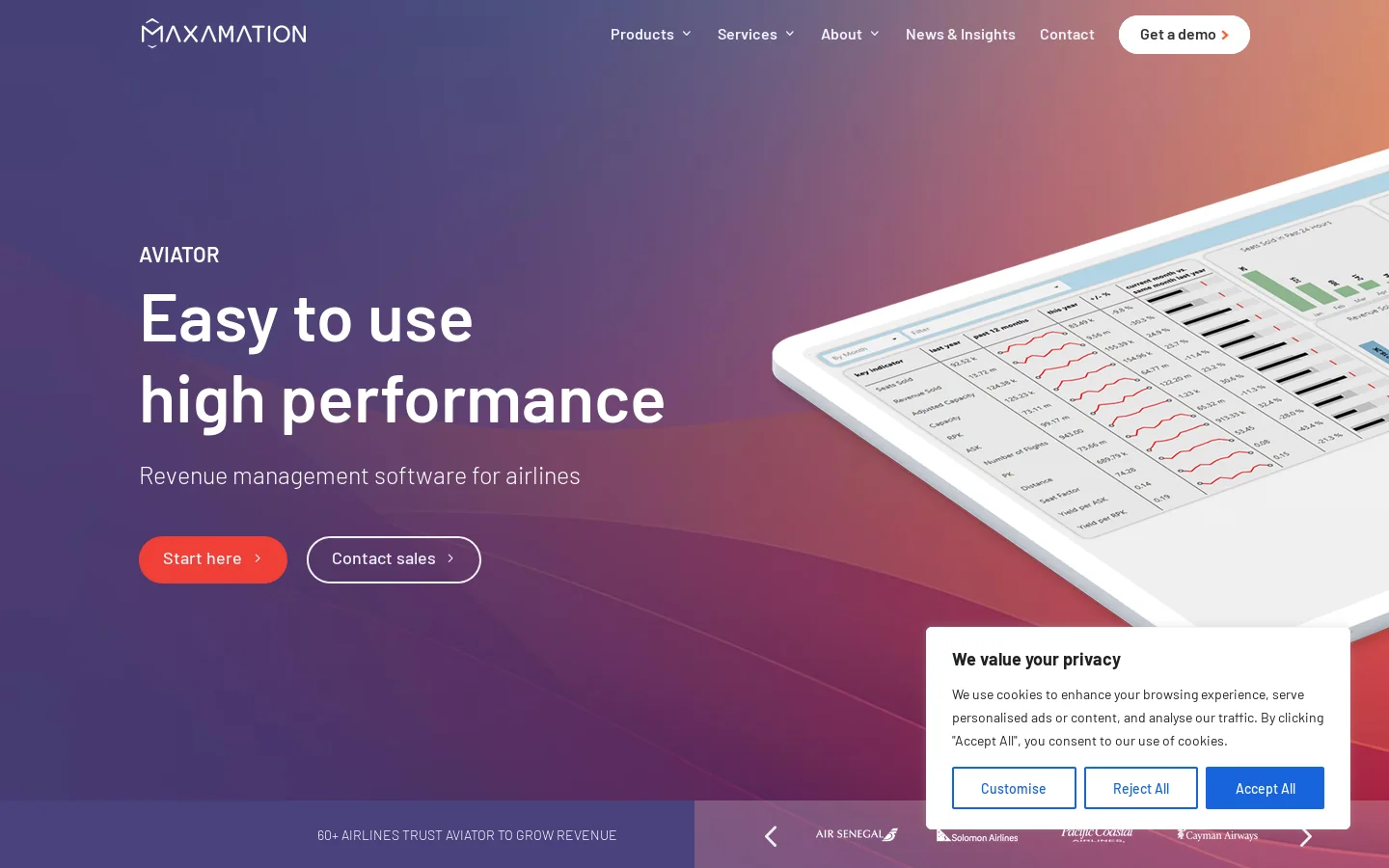 Maxamation Homepage screenshot