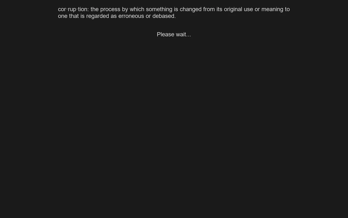 Corruption Loops Homepage screenshot