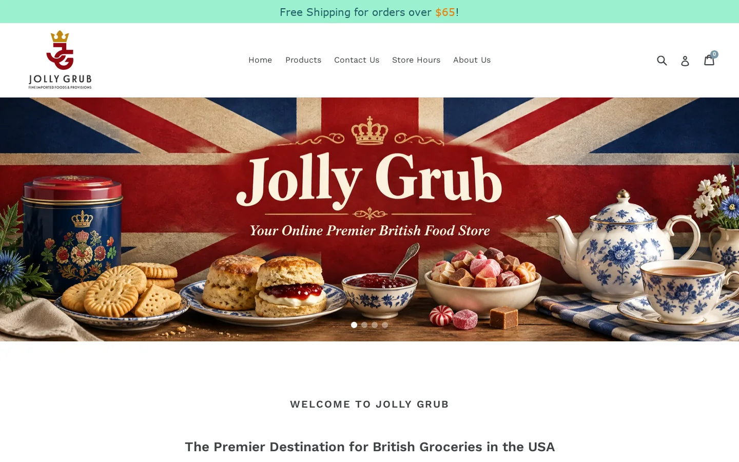 Jolly Grub Homepage screenshot