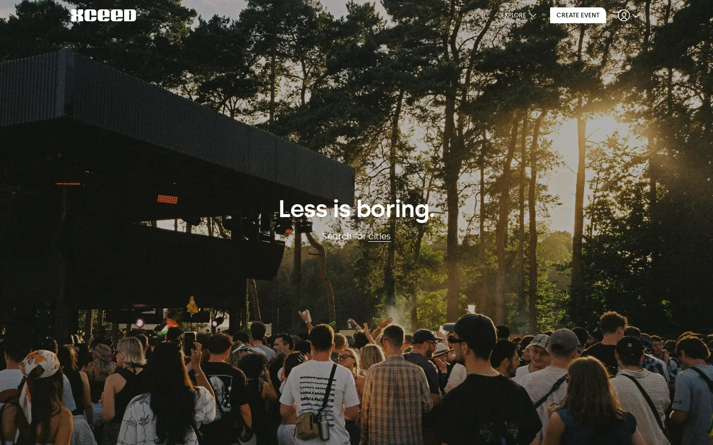 XCEED Homepage screenshot