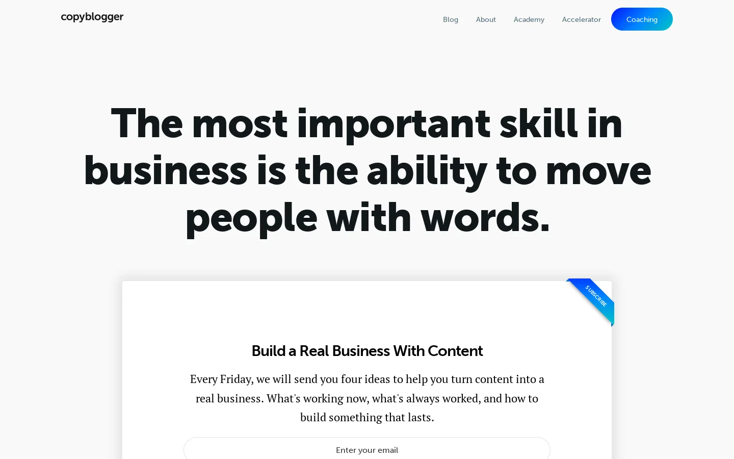 Copyblogger Homepage screenshot