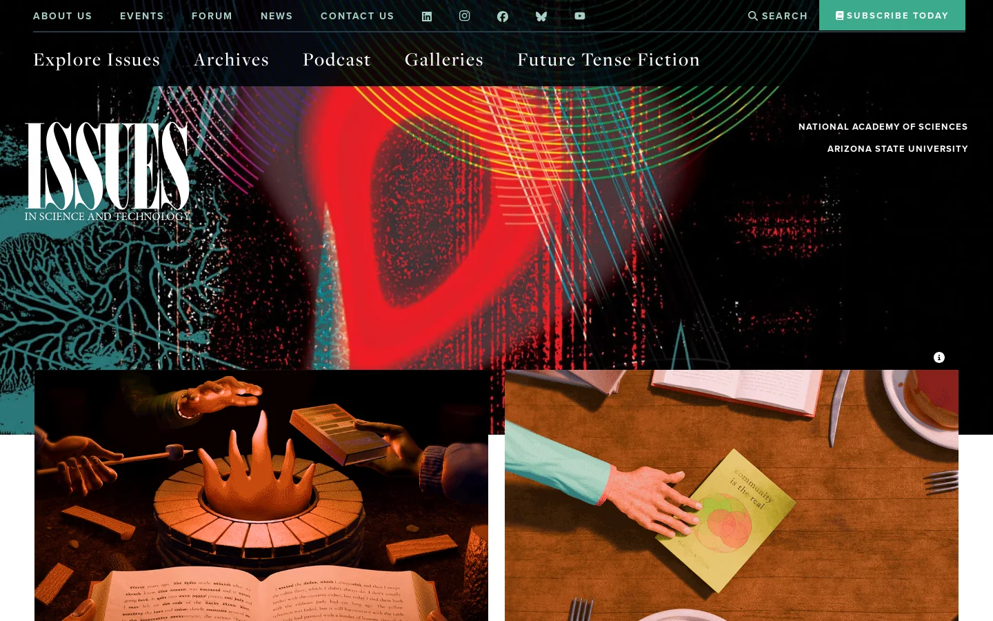 Issues in Science and Technology Homepage screenshot