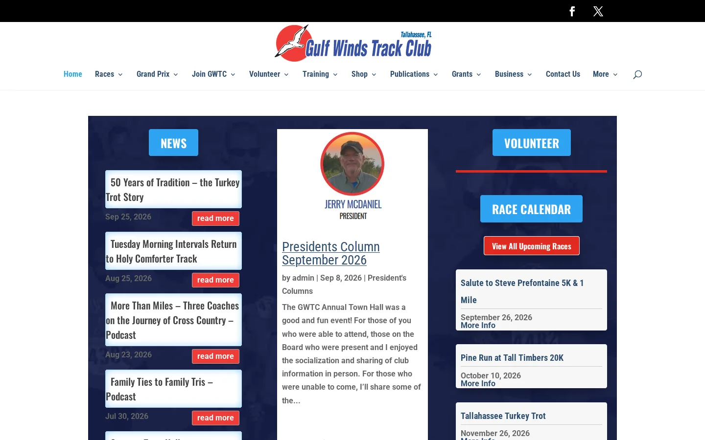 Gulfwinds Homepage screenshot