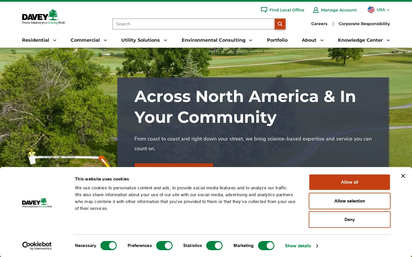 Davey Tree Homepage screenshot