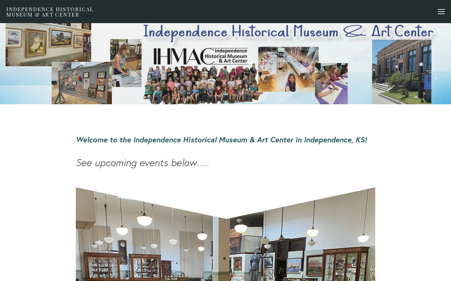 Independence Historical Museum & Art Center Homepage screenshot