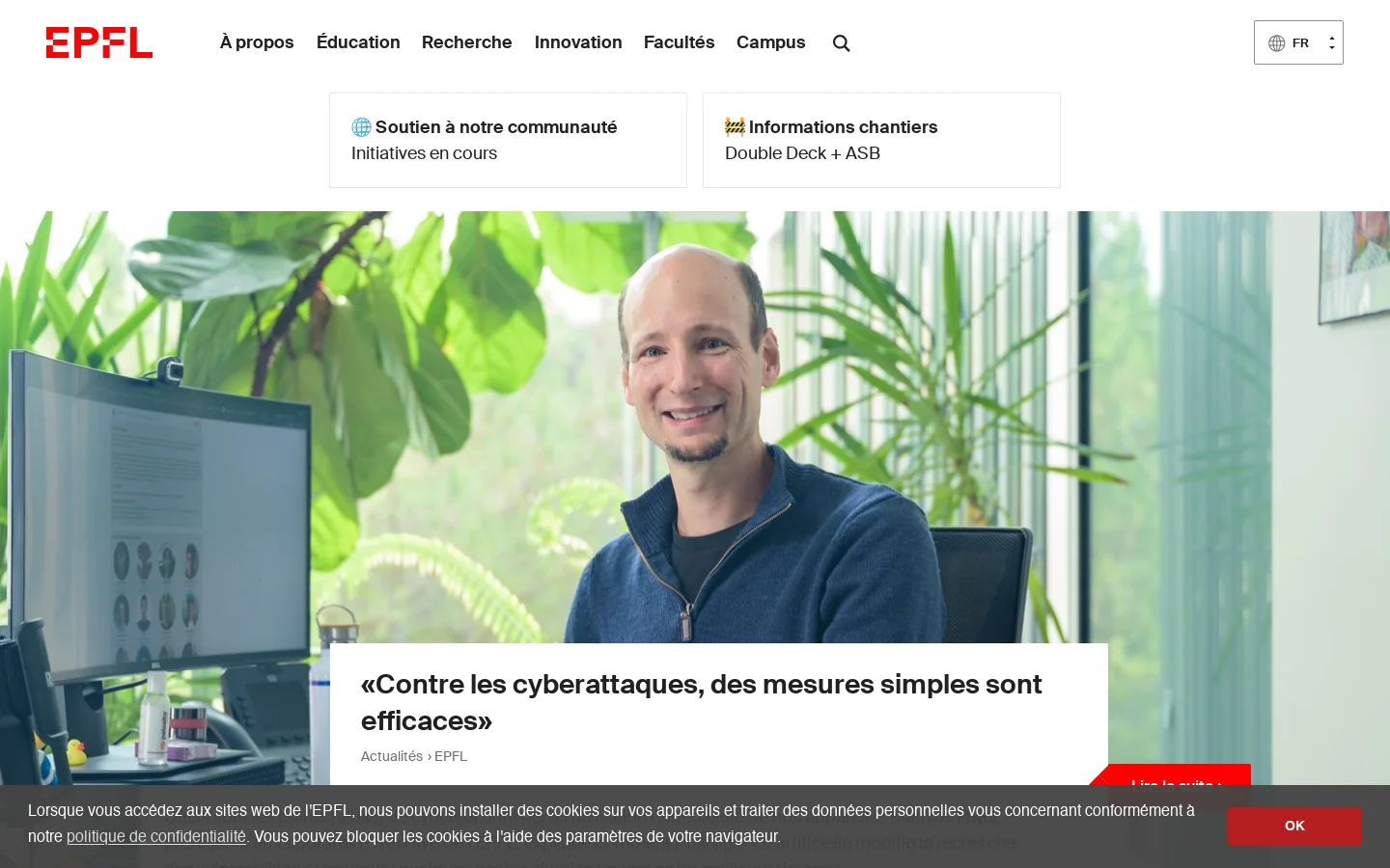 EPFL Homepage screenshot