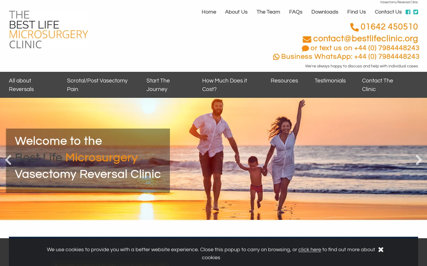 Advanced Vasectomy Reversal in UK | Best Life Microsurgery Homepage screenshot
