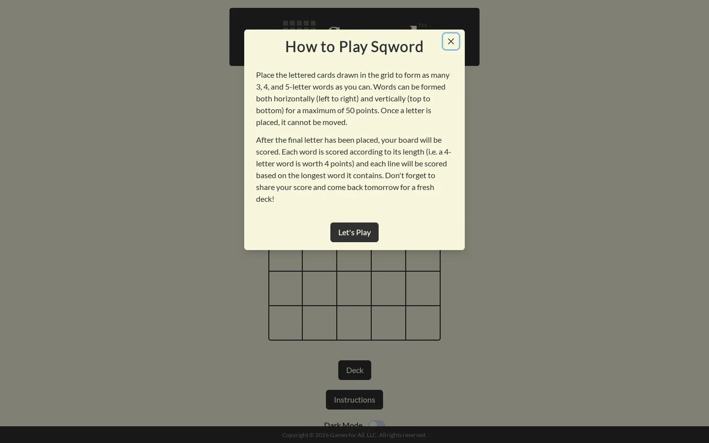 Sqword Homepage screenshot