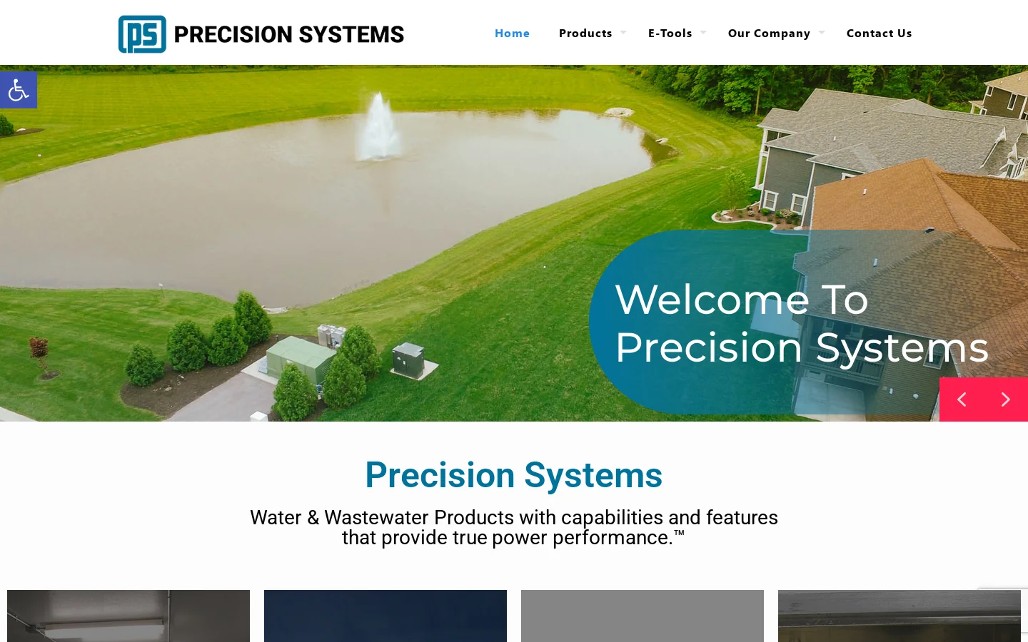 Precision Systems Homepage screenshot