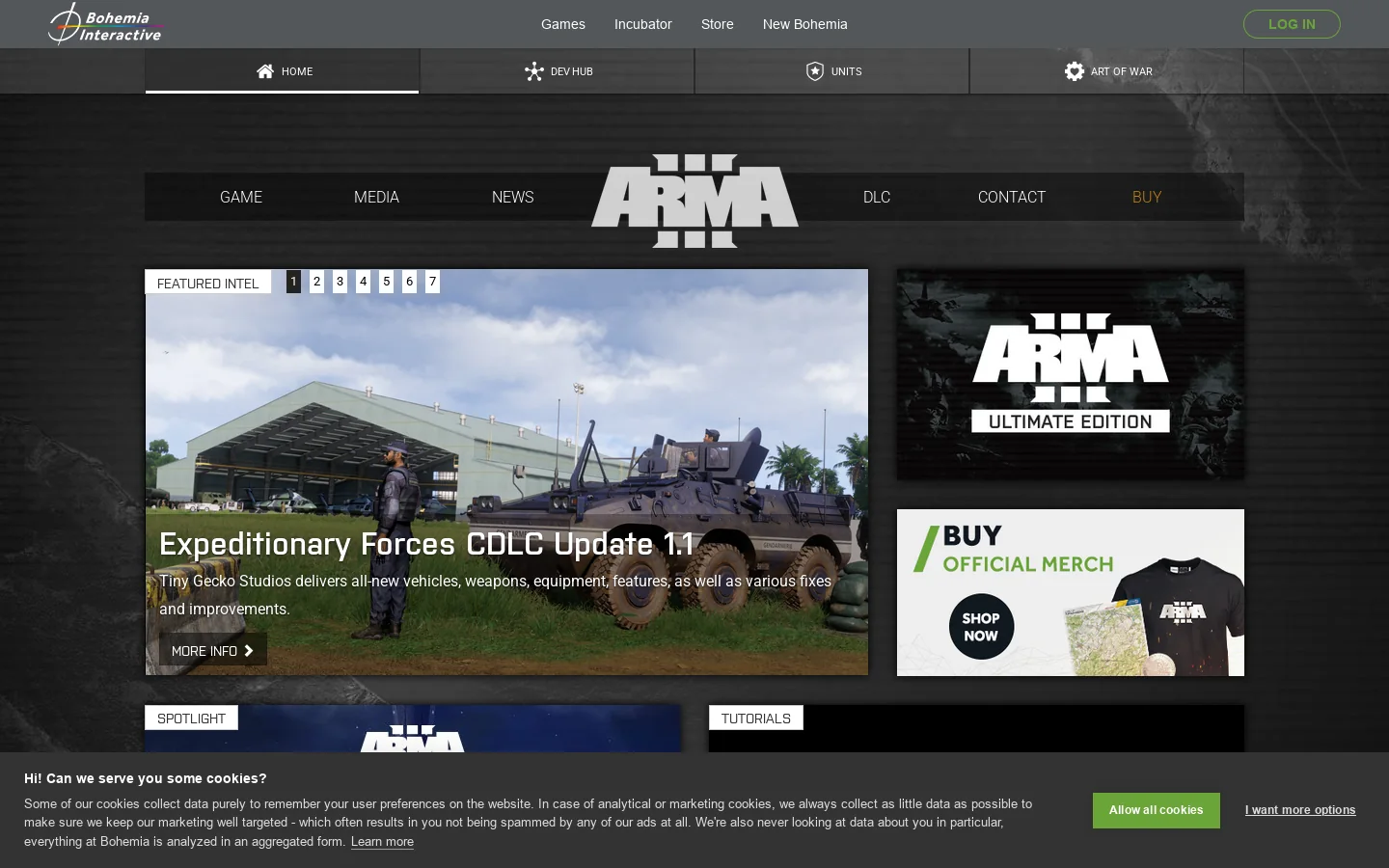 Arma 3 Homepage screenshot