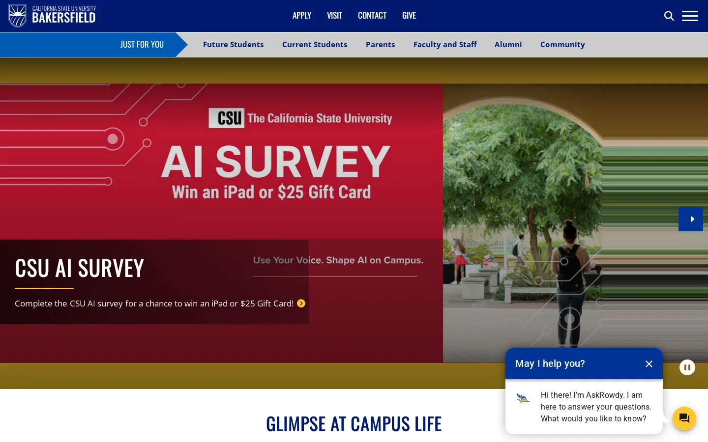 Home | California State University, Bakersfield Homepage screenshot