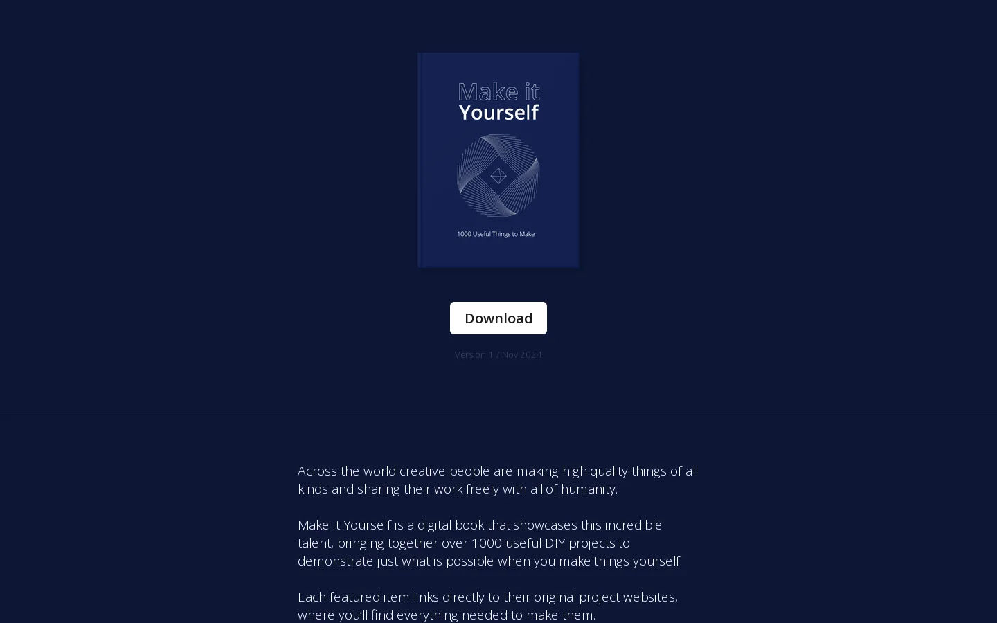 Make it Yourself Homepage screenshot