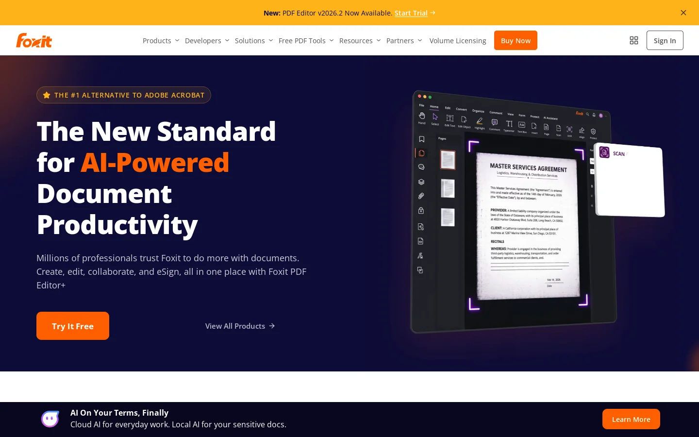 Foxit Homepage screenshot