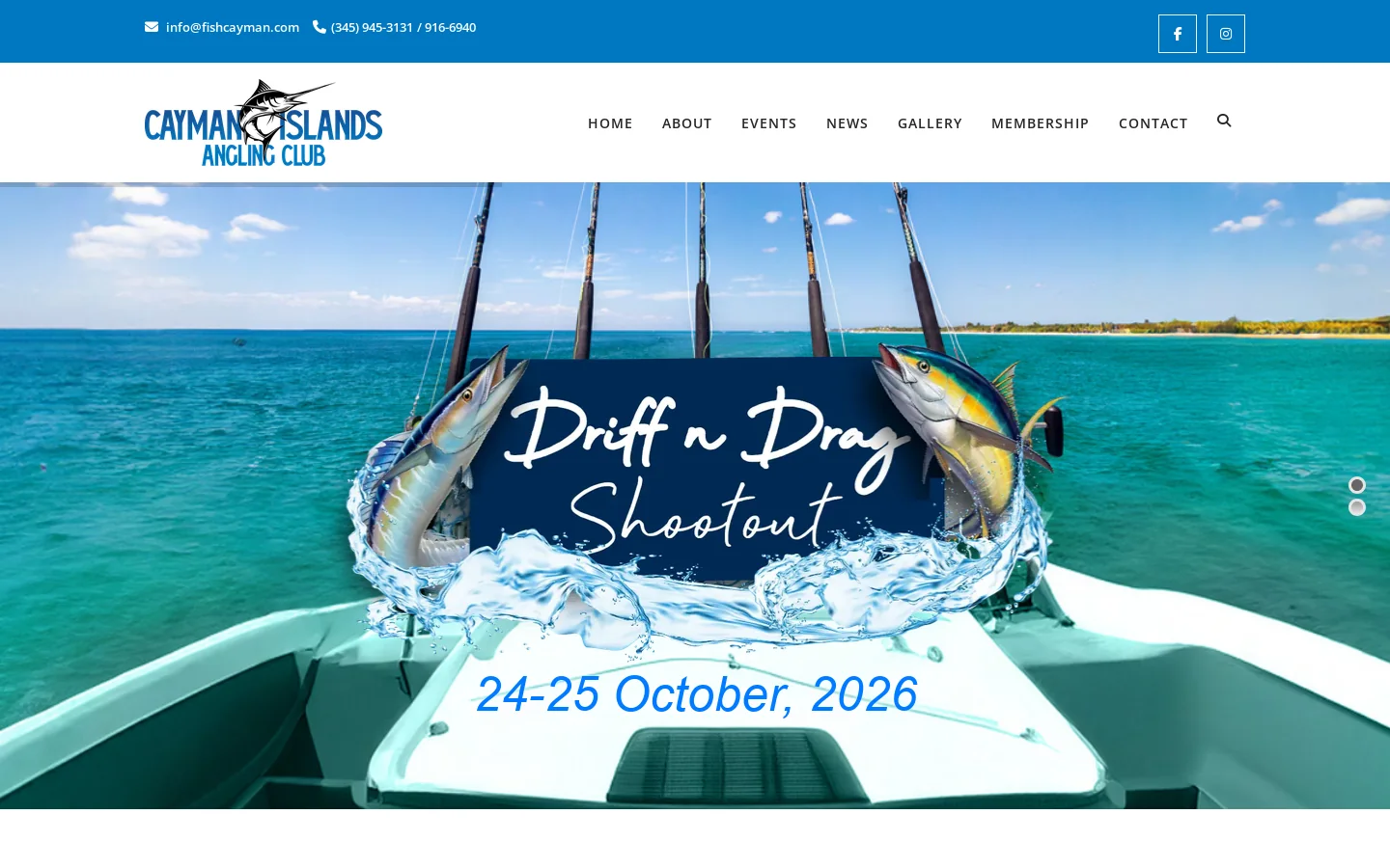 Cayman Islands Angling Club - Your Authority on Fishing Homepage screenshot