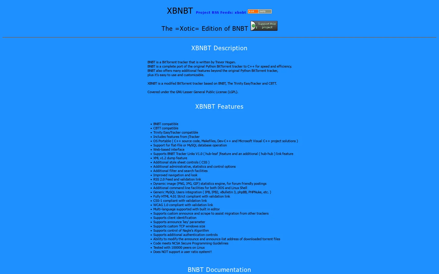 XBNBT Home Page Homepage screenshot
