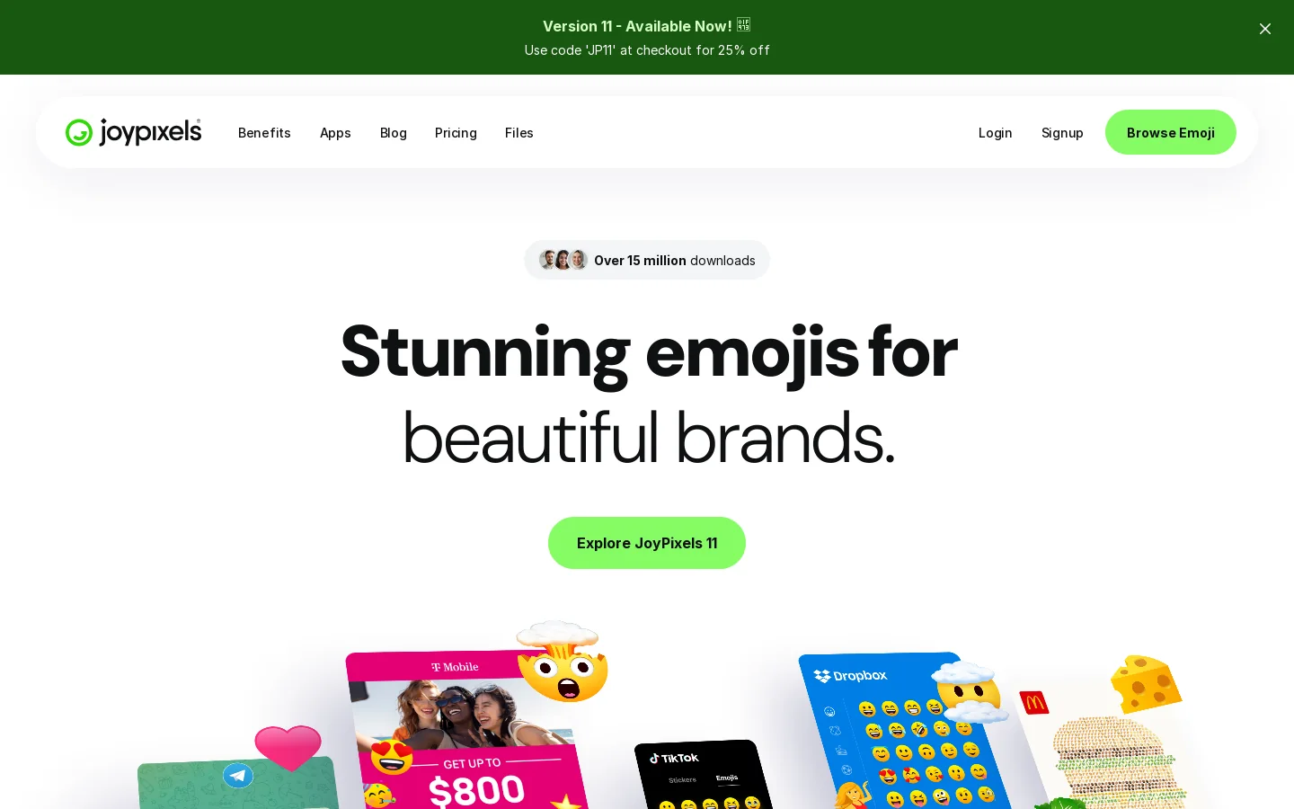 JoyPixels Homepage screenshot