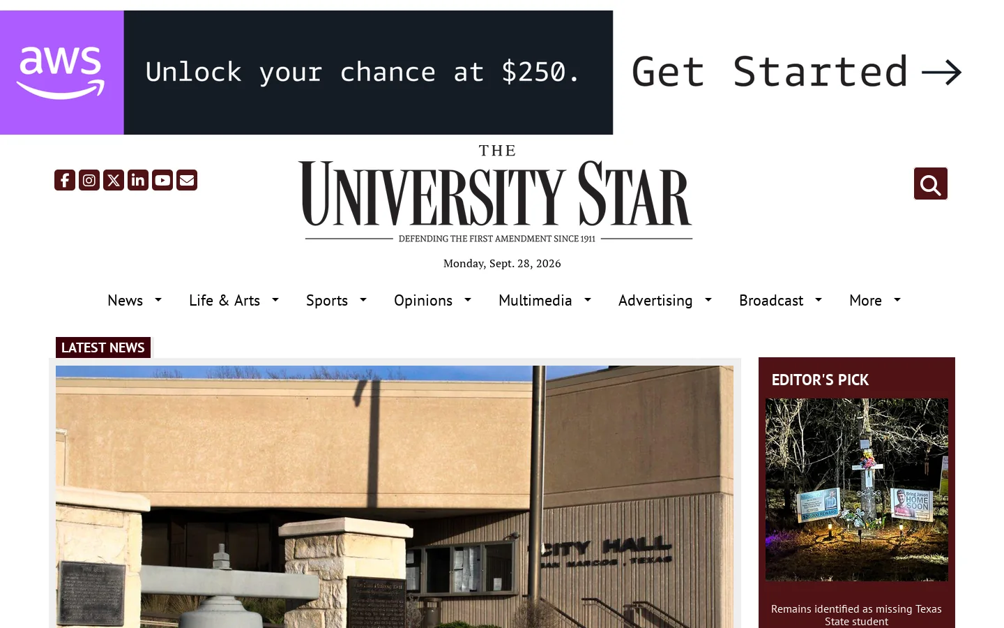 The University Star – The Student News Site of Texas State University Homepage screenshot