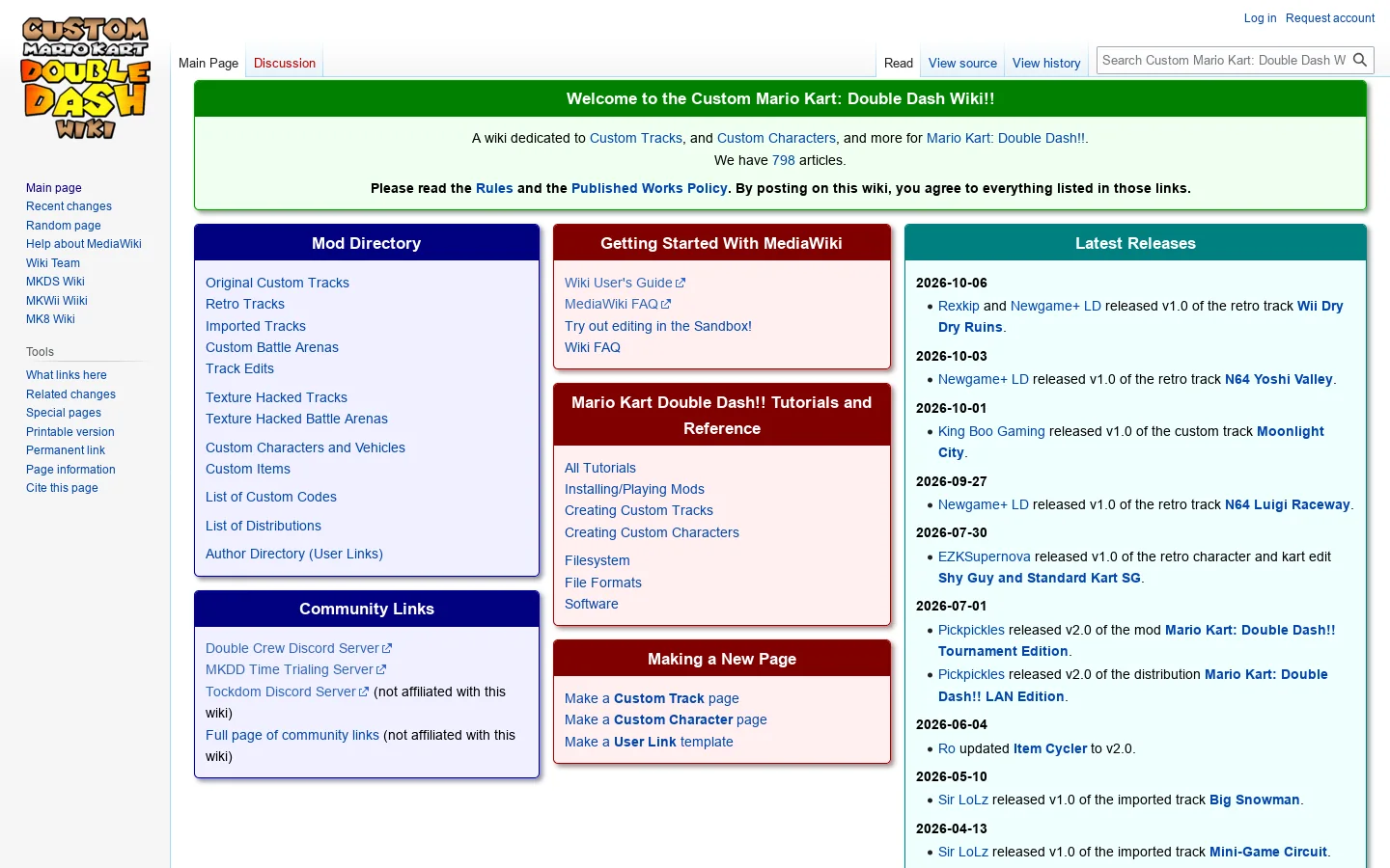 Custom Mario Kart: Double Dash Wiki!! Homepage screenshot
