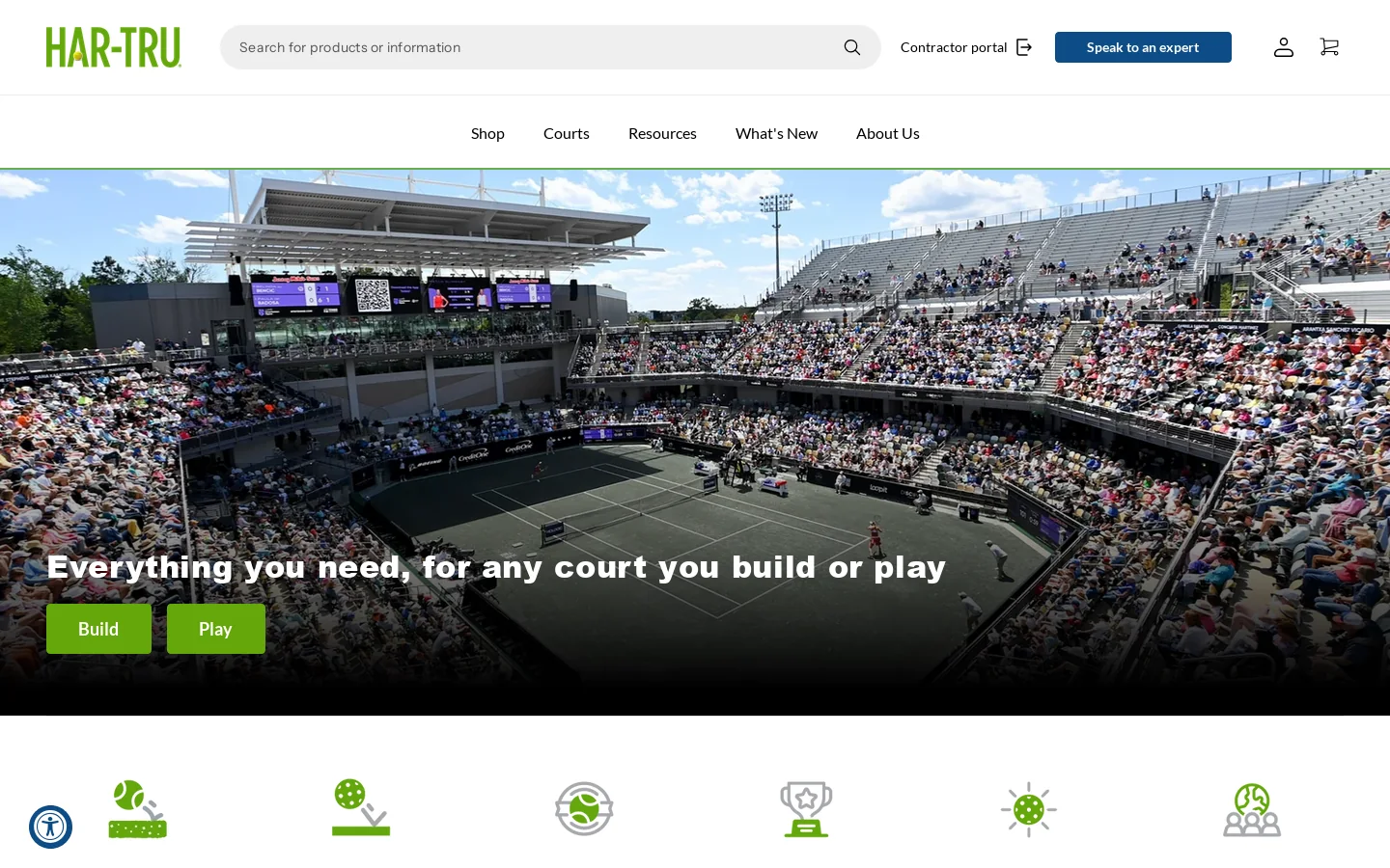 Har-Tru Homepage screenshot