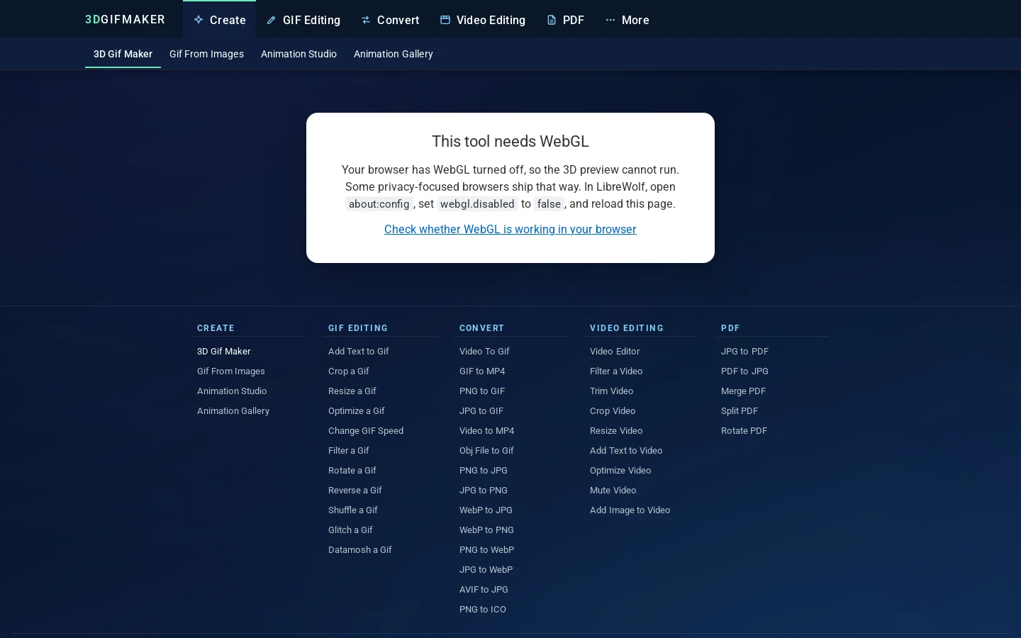 Free Online GIF Maker - 70+ Animations Homepage screenshot