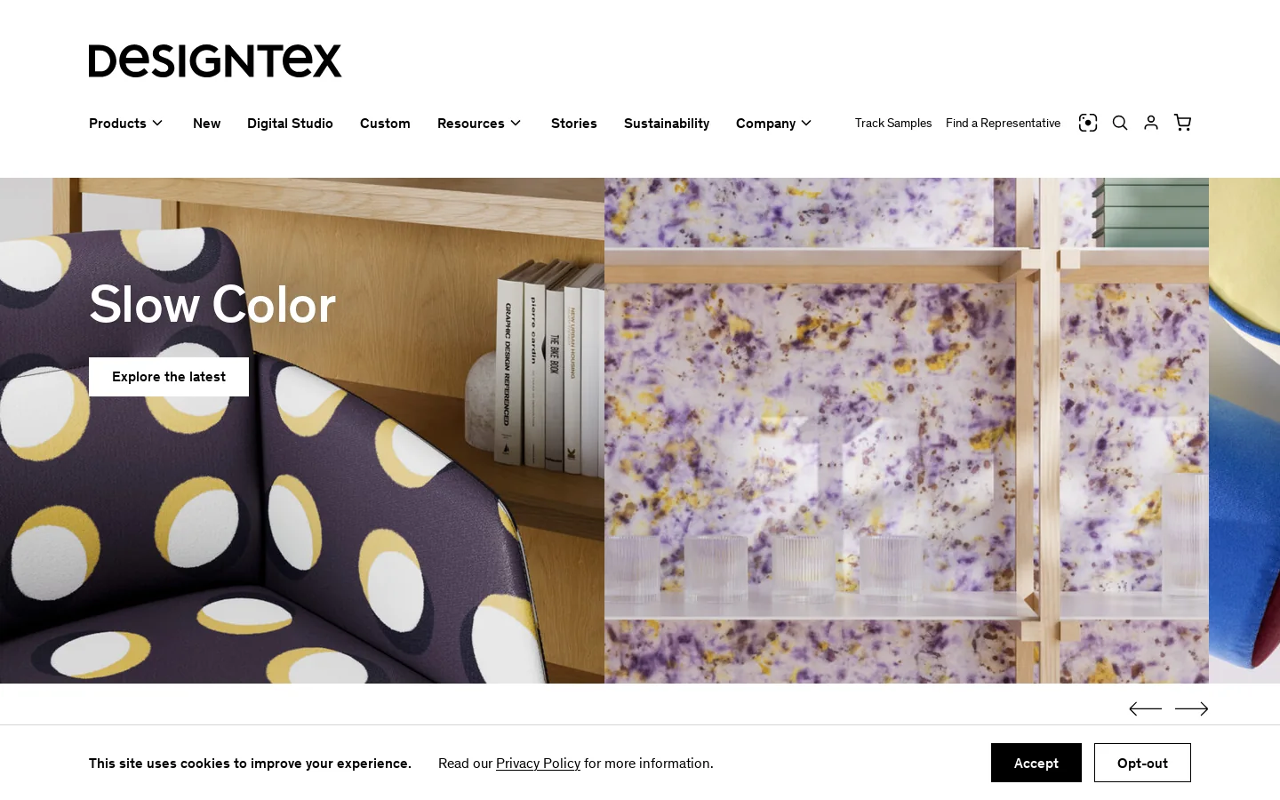 Designtex Homepage screenshot