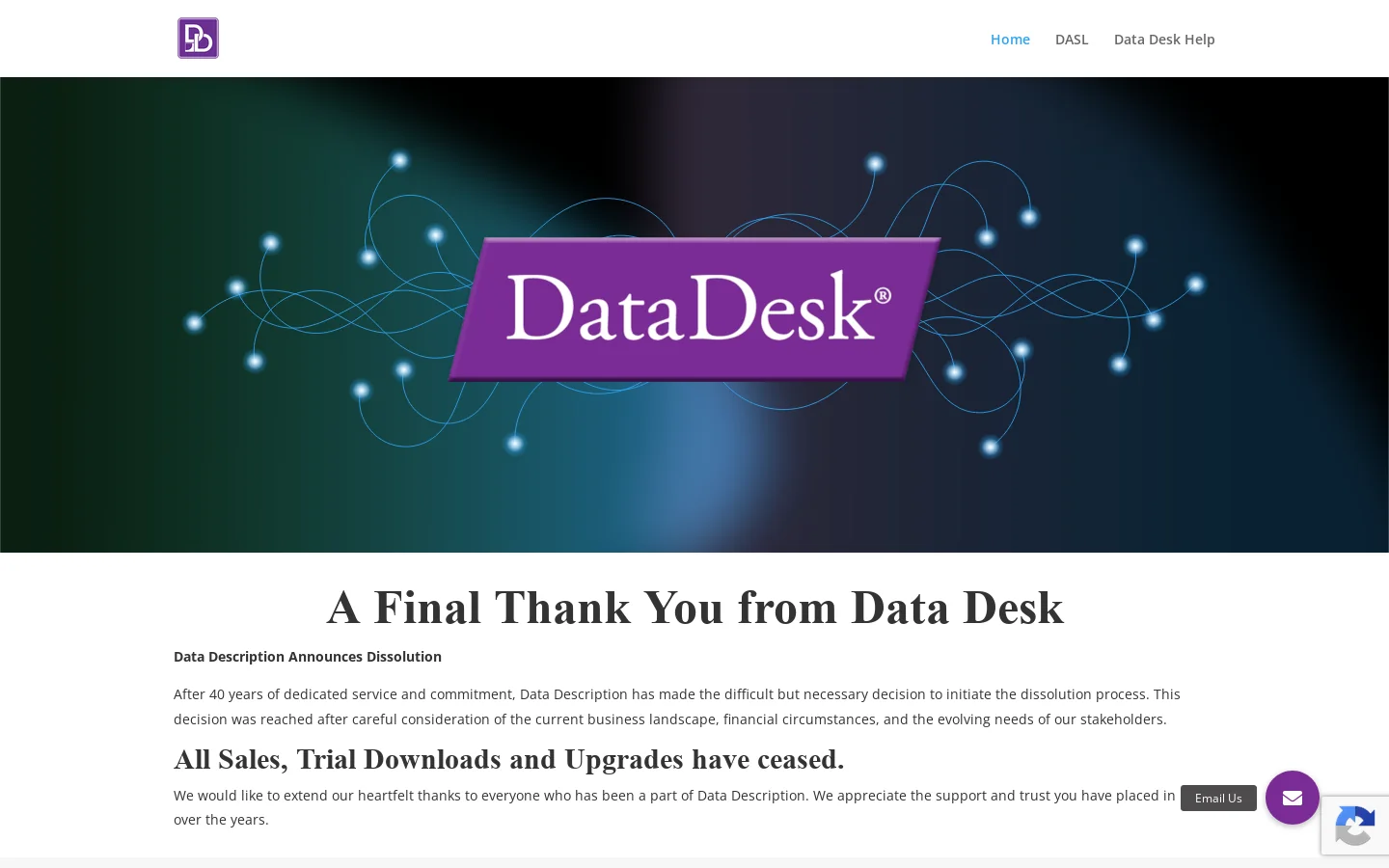 Data Description Inc Homepage screenshot