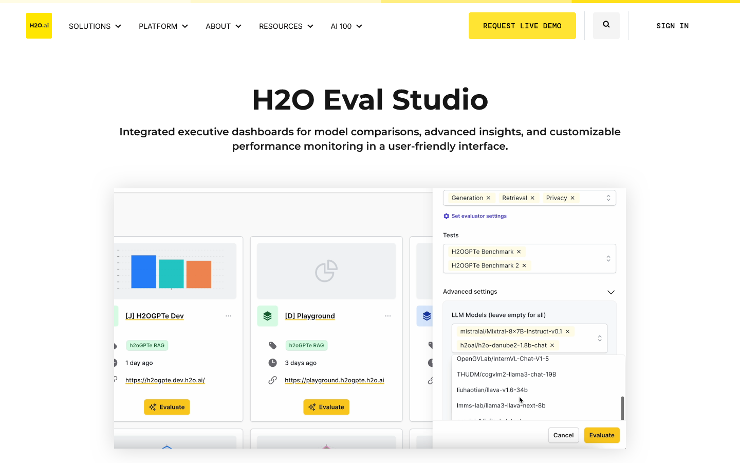 H2O.ai Homepage screenshot