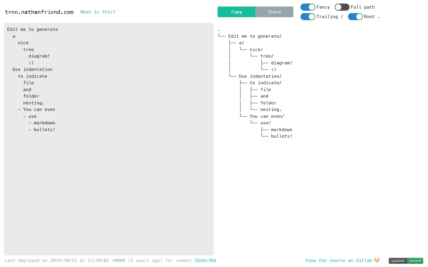 Tree Homepage screenshot