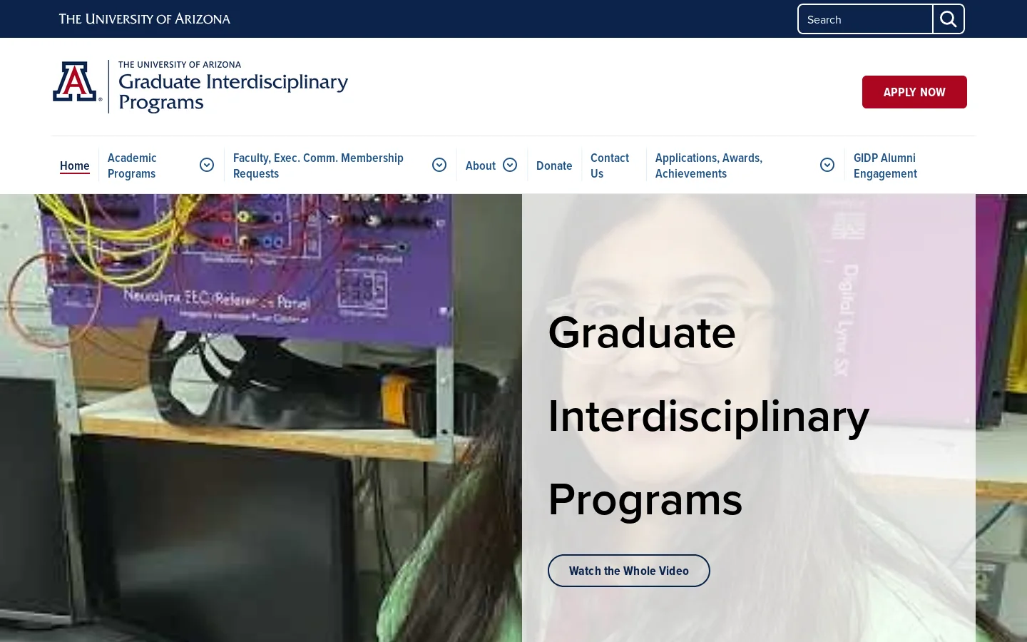 Home | Graduate Interdisciplinary Programs Homepage screenshot