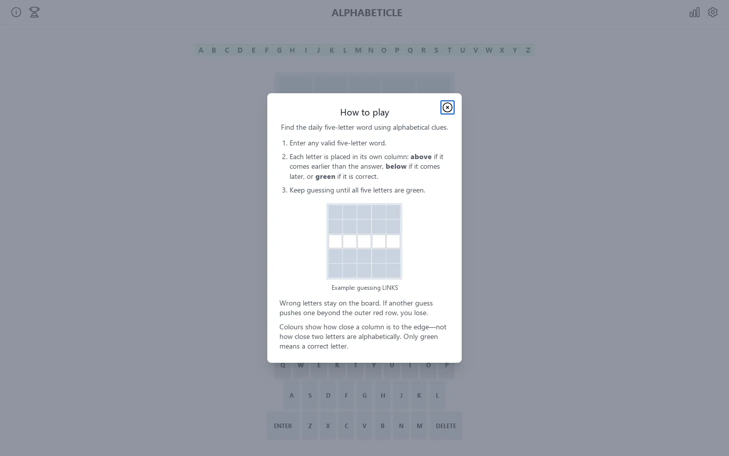 Alphabeticle Homepage screenshot
