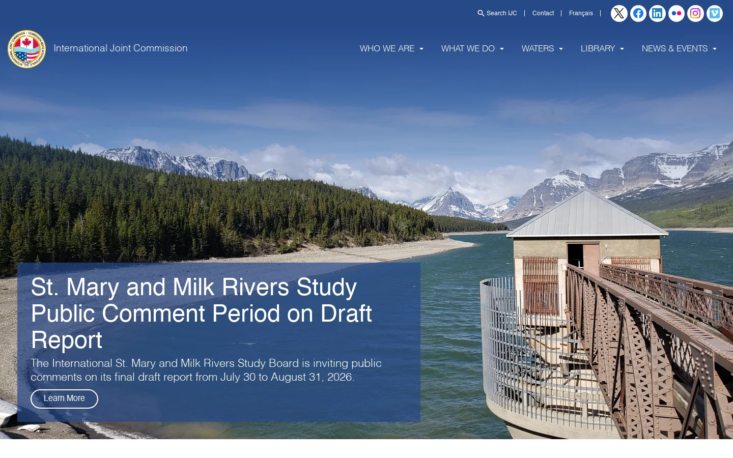 Home | International Joint Commission Homepage screenshot