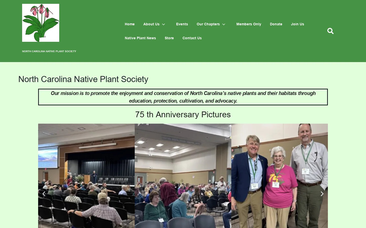 North Carolina Native Plant Society - North Carolina Native Plant Society Homepage screenshot