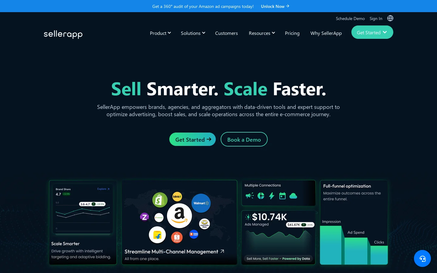SellerApp Homepage screenshot