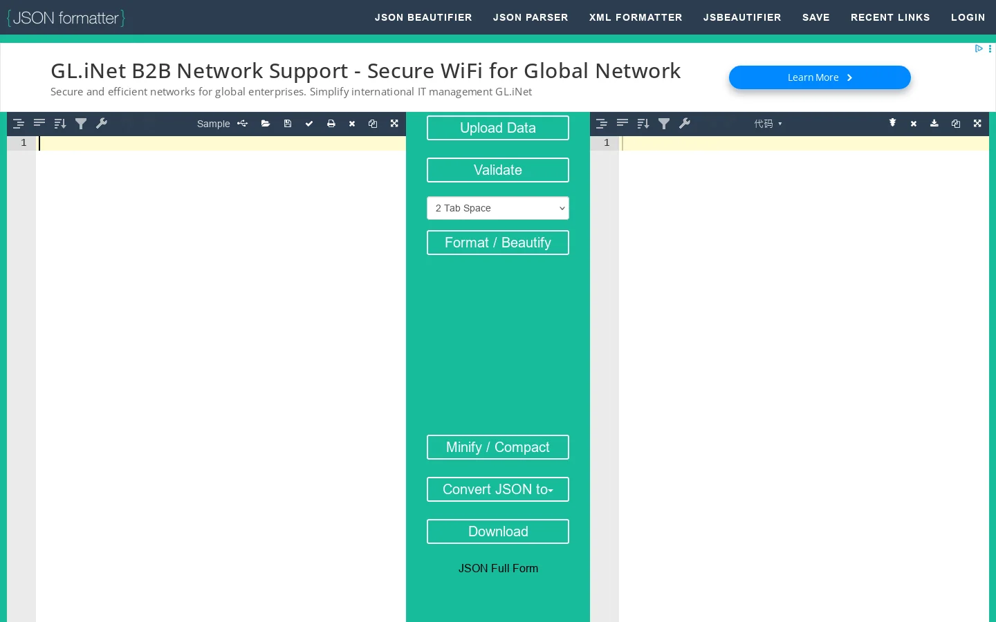 Best JSON Formatter and JSON Validator: Online JSON Formatter Homepage screenshot