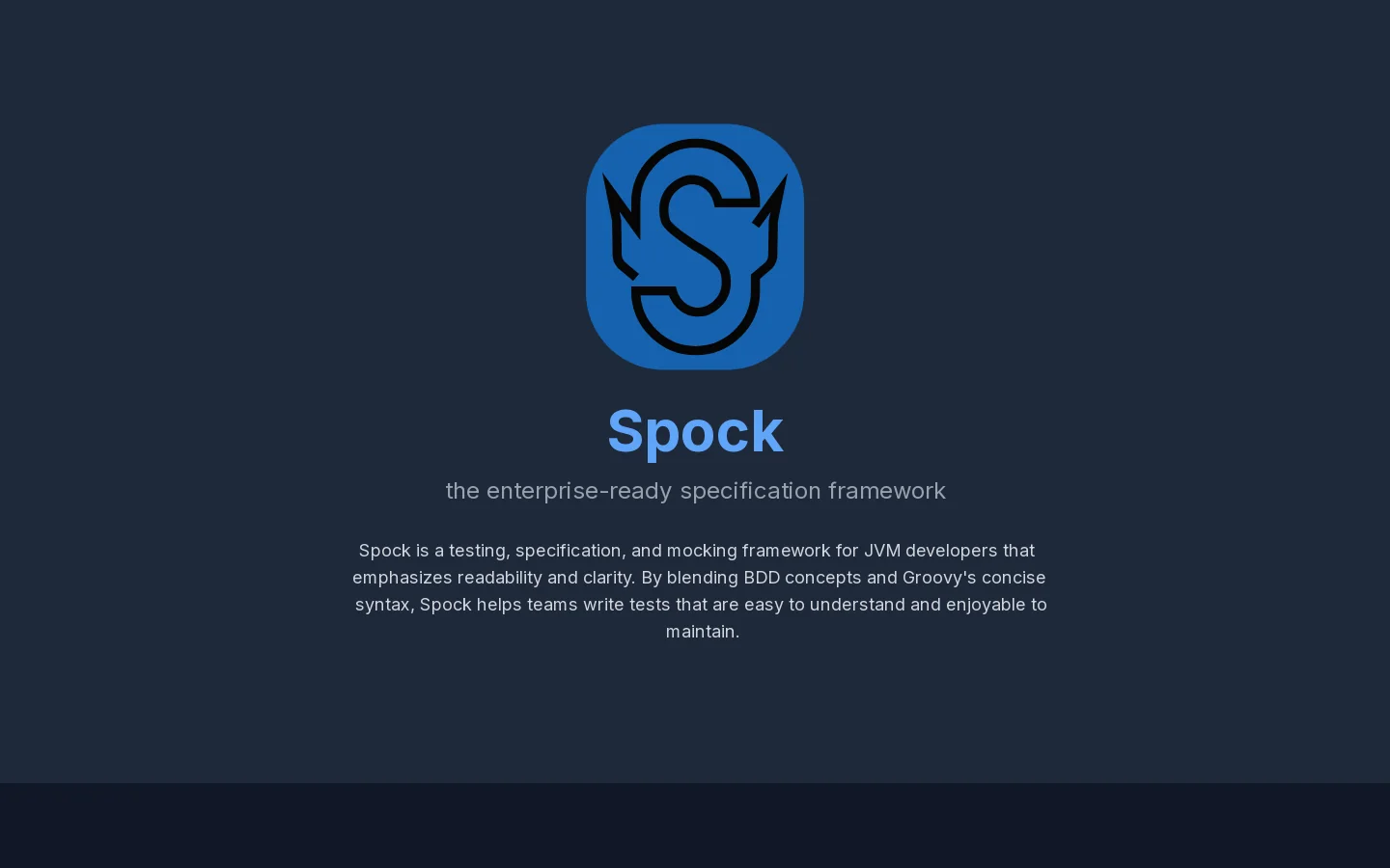 Spock Framework Homepage screenshot
