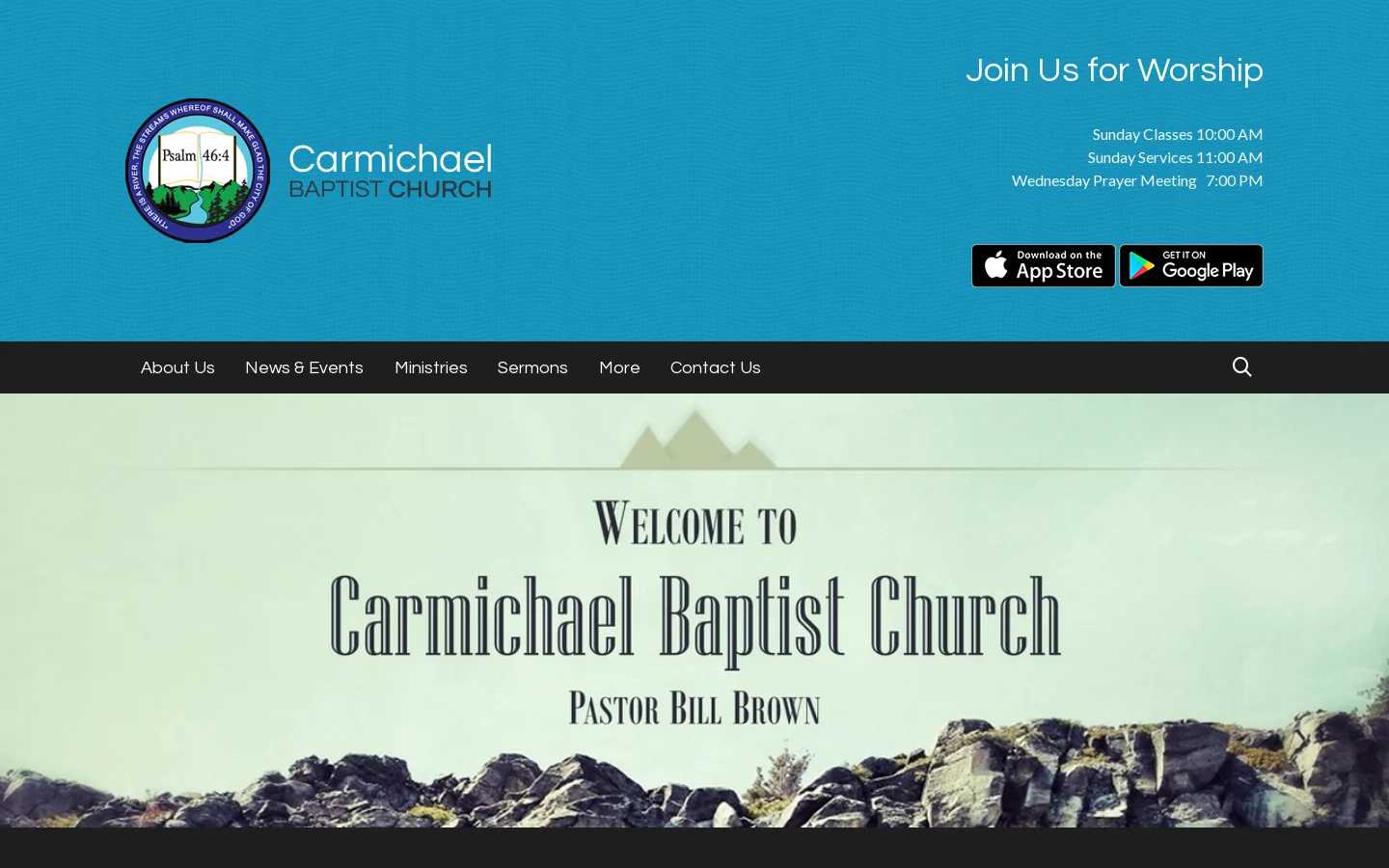 Carmichael Baptist Church Homepage screenshot