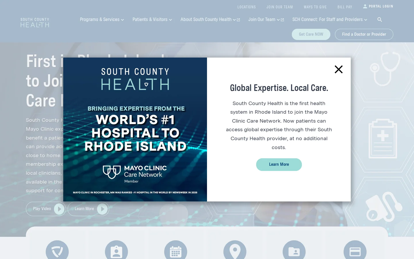 South County Hospital | Expert Care & Advanced Medical Technologies… Homepage screenshot