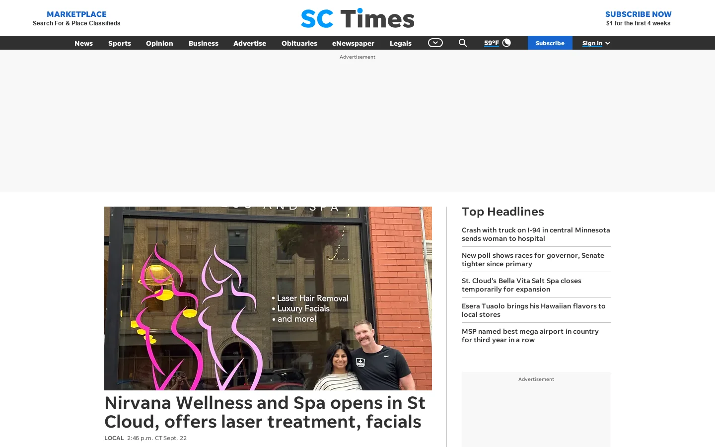 sctimes.com Homepage screenshot
